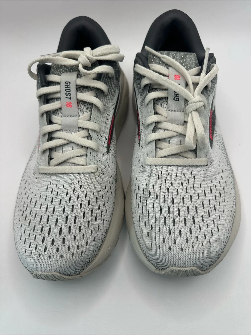 Brooks Running Shoes - Light Gray and Dark Gray with Pink Accents
